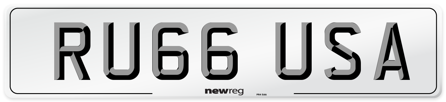 RU66 USA Number Plate from New Reg